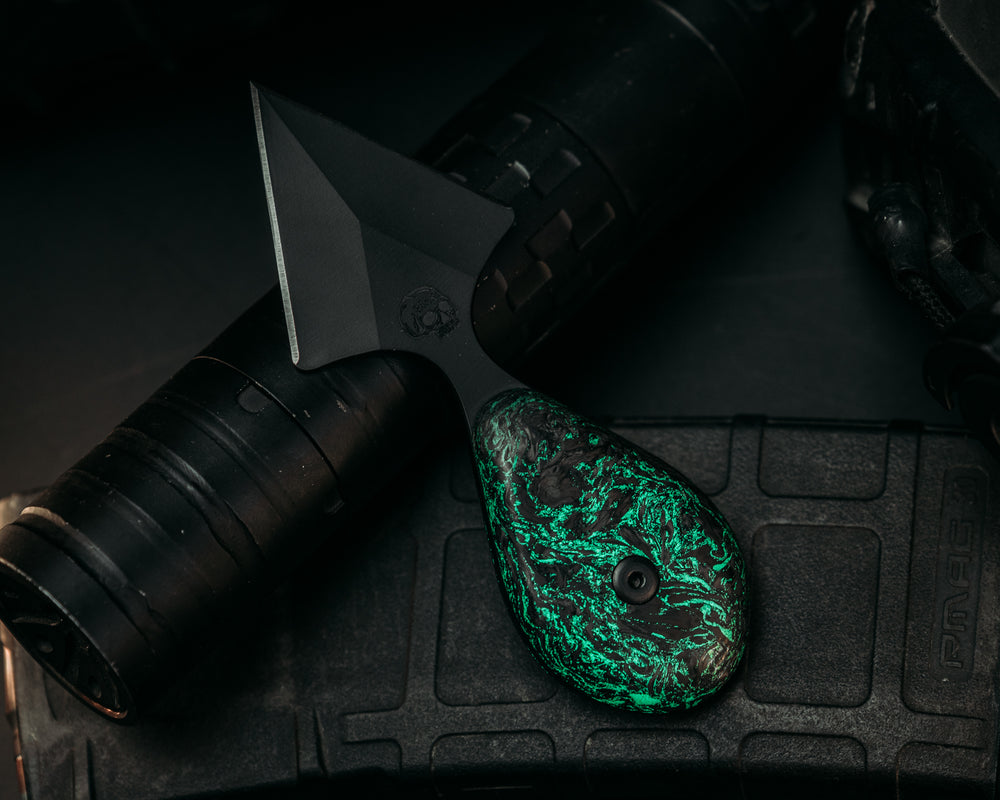 Guardian Edge (HFB x GDG) - Glow-N-Dark Carbon Fiber, Armor Black Cerakote, Allen Bolts, Smooth Grip.