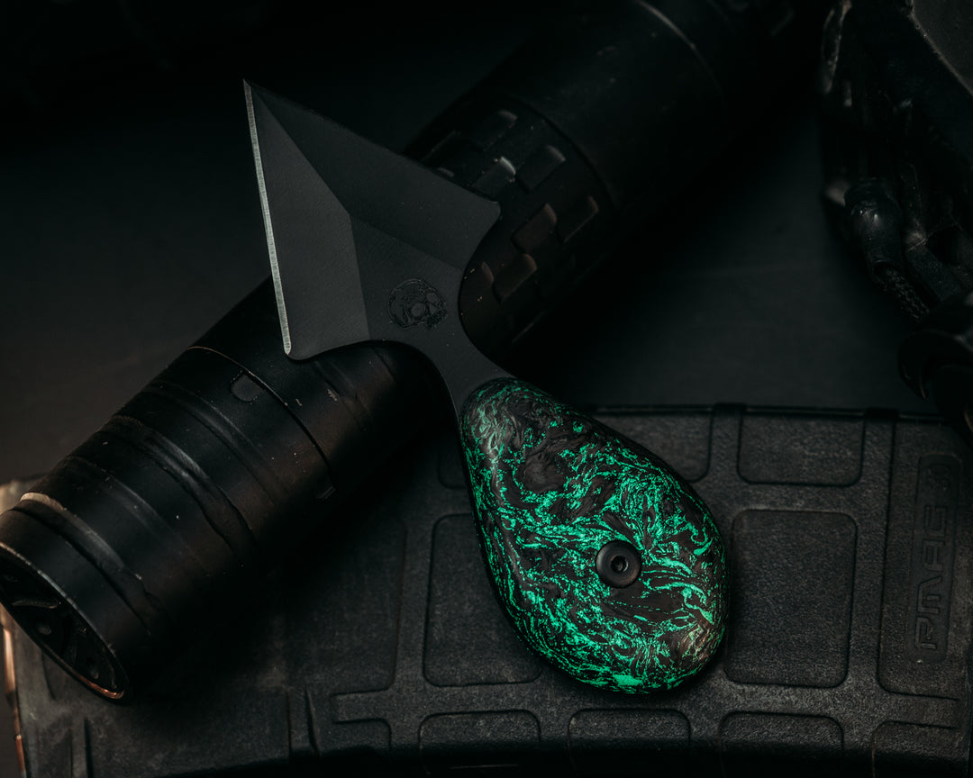 Guardian Edge (HFB x GDG) - Glow-N-Dark Carbon Fiber, Armor Black Cerakote, Allen Bolts, Smooth Grip.