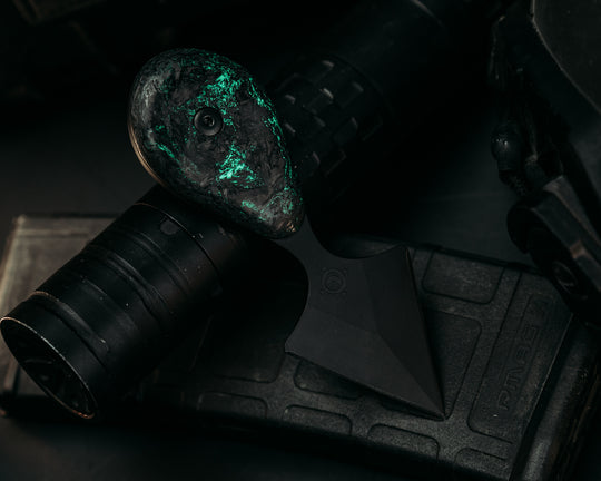 Guardian Edge (HFB x GDG) - Glow-N-Dark Carbon Fiber, Armor Black Cerakote, Allen Bolts, Smooth Grip.
