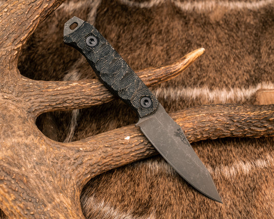 Field Knife Jr- Black Canvas Micarta, Allen Bolts, Textured Grip