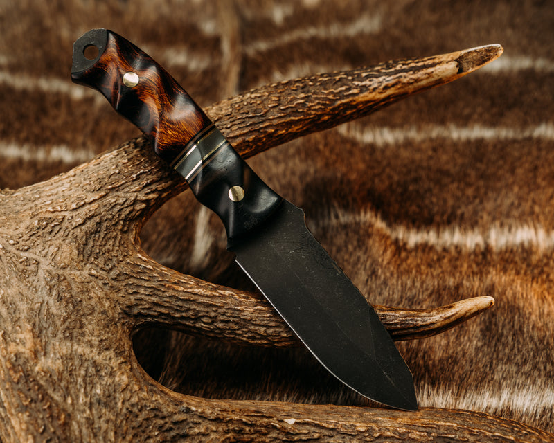 Disaster Jr- African Blackwood, Black G10, Coyote G10, Brass and Grey G10 Split, Desert Ironwood, Brass Pins, Textured Grip