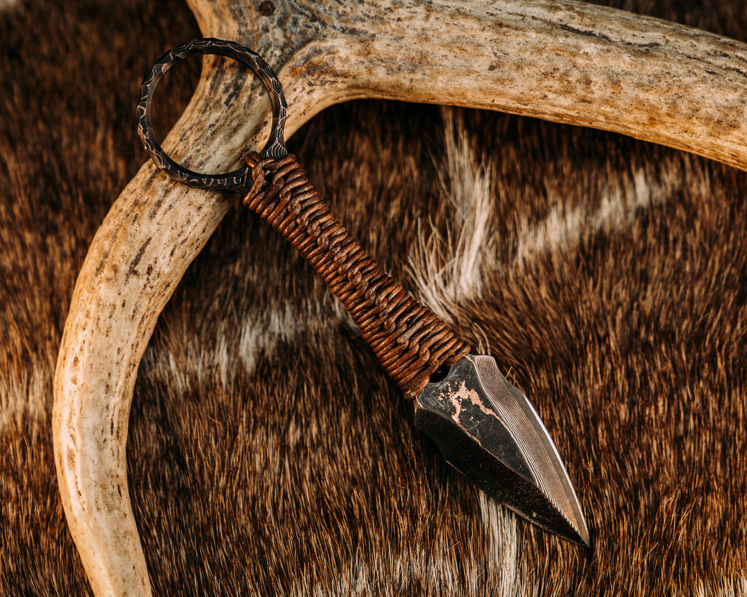 Ringstrike - Baker Forge CopperMai Damascus, Leather Wrap