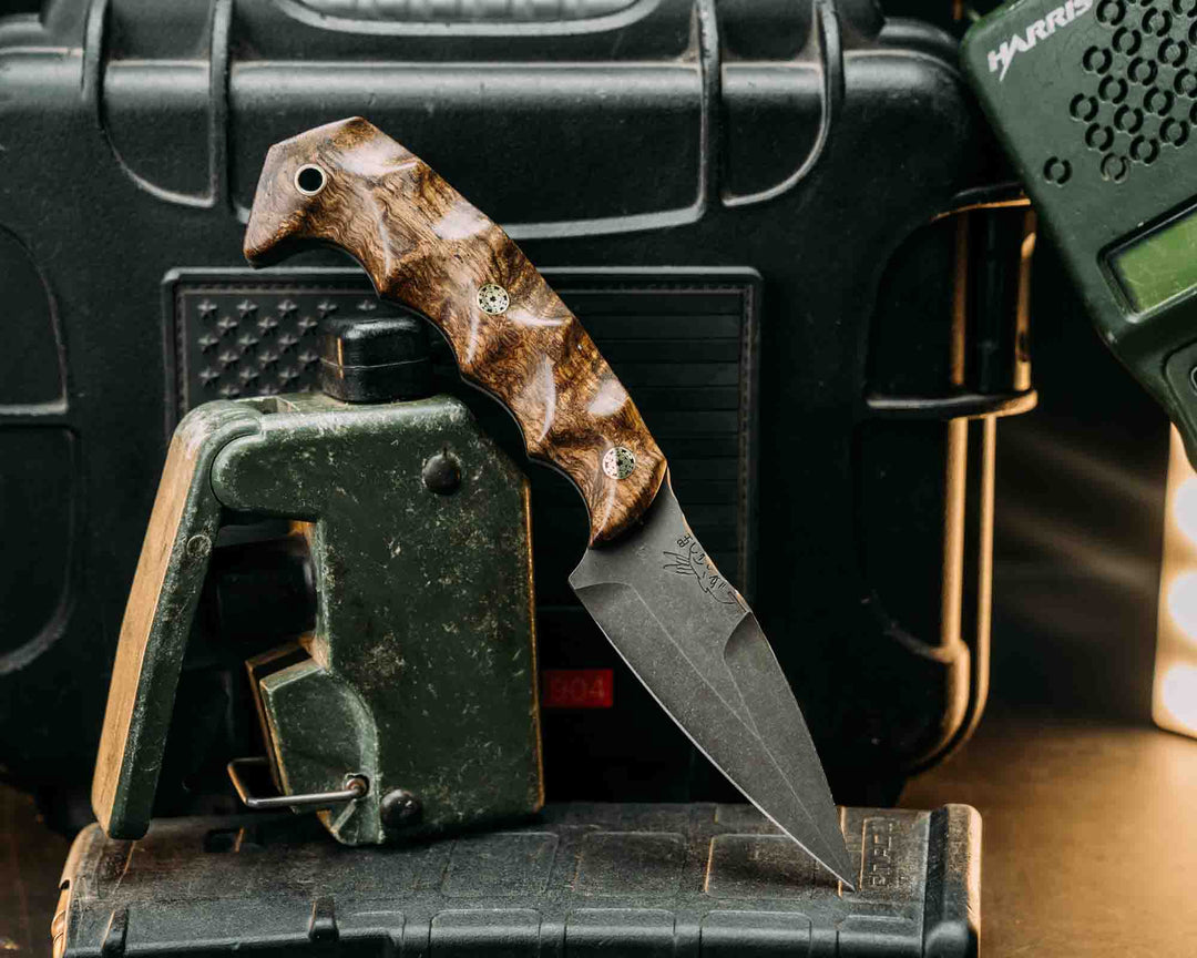 3" HUMINT- Hawaiian Curly Mango, Mosaic Pins, Textured Grip.