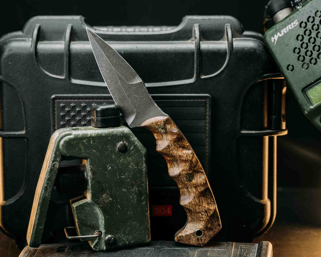 3" HUMINT- Hawaiian Curly Mango, Mosaic Pins, Textured Grip.