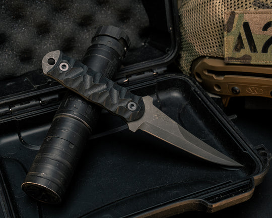 Combat Filet- Black G10, Allen Bolts, Textured Grip