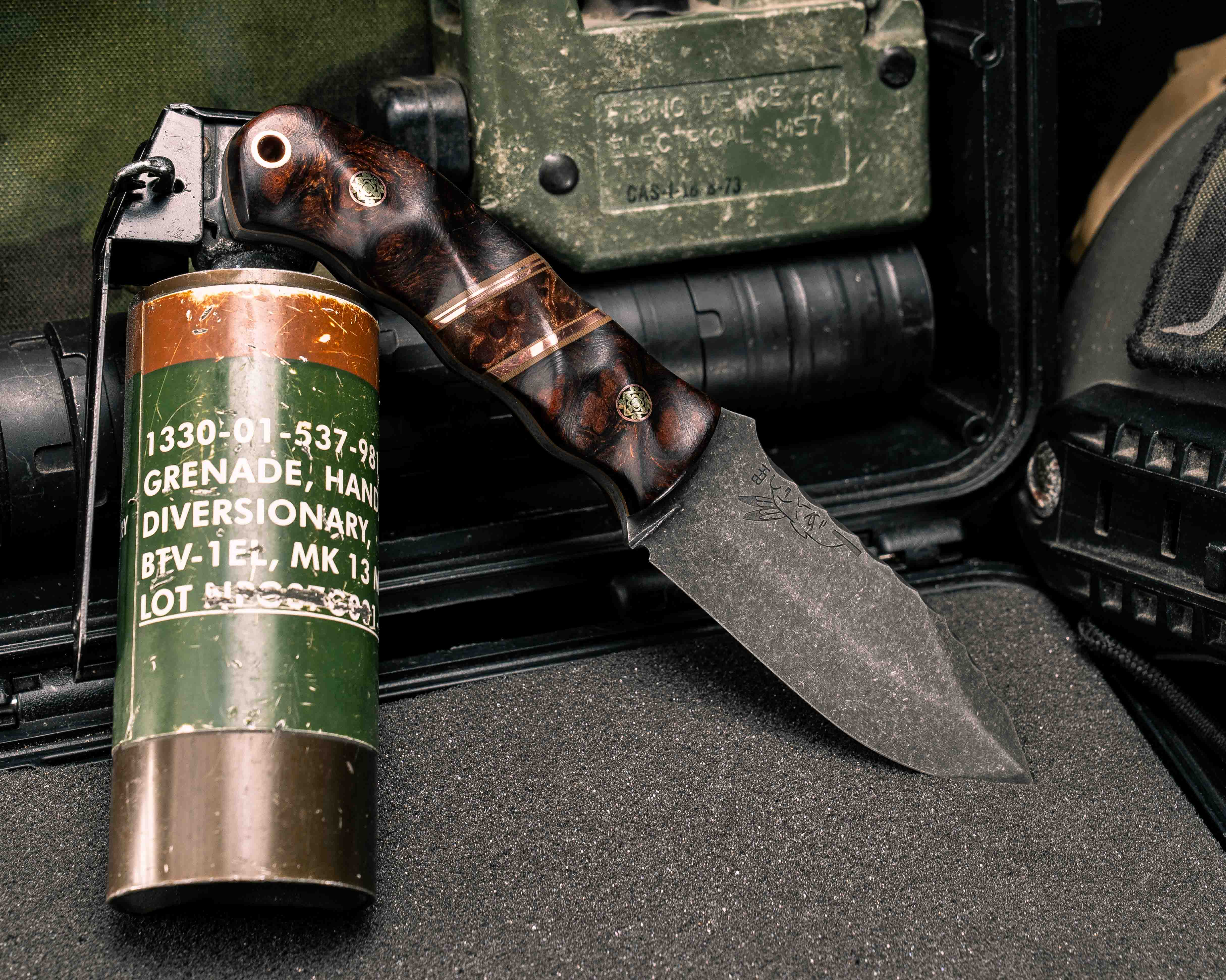 Disaster Cub- Desert Ironwood, OD Green G10 and Copper Pin
