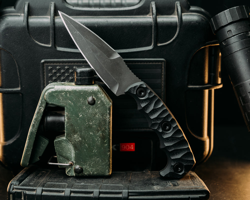 4" HUMINT - Black G10, Allen Bolts, Textured Grip