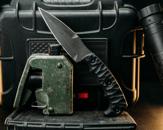 4" HUMINT - Black G10, Allen Bolts, Textured Grip