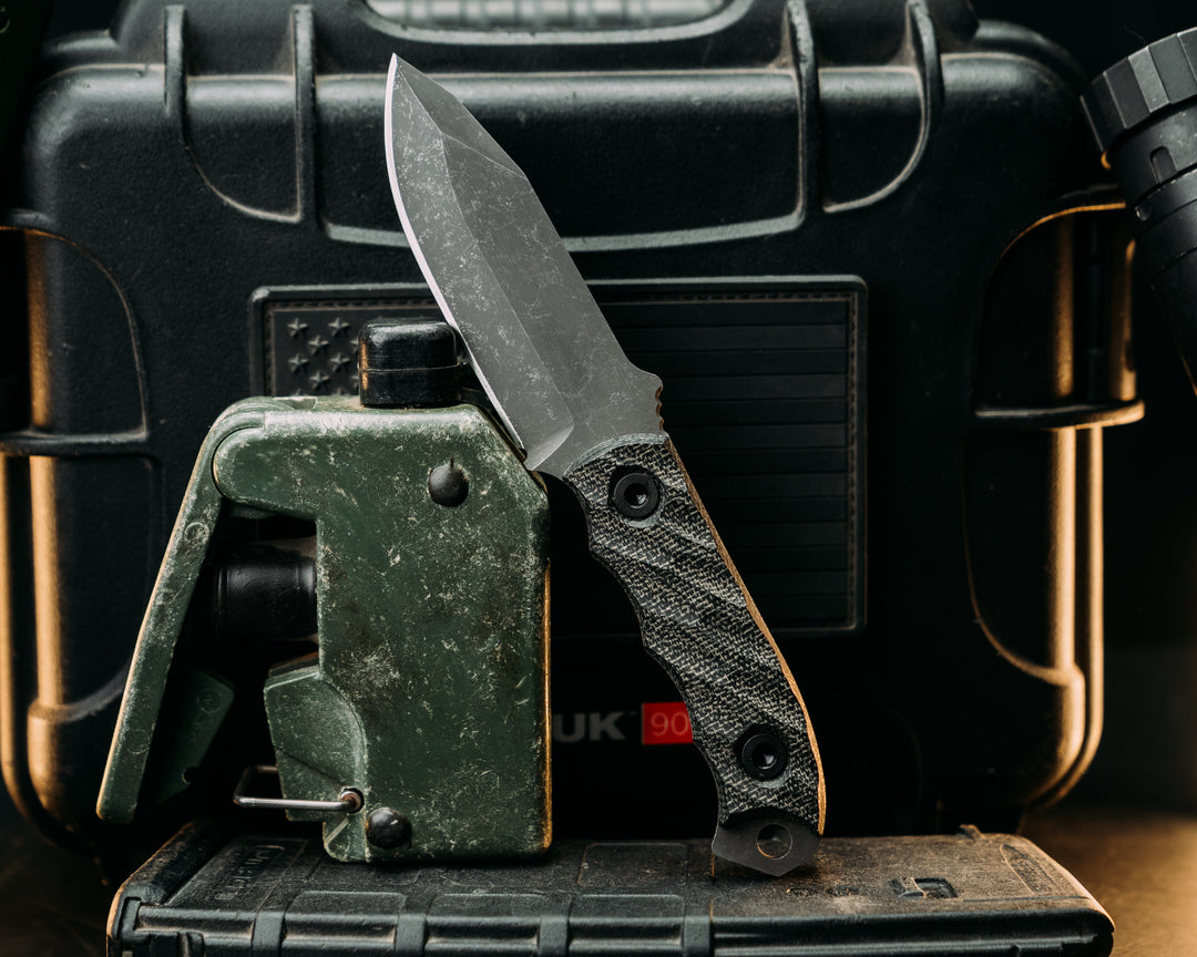 Disaster Cub- Black Canvas Micarta, Allen Bolts, Textured Grip