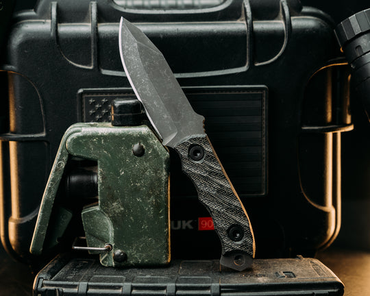 Disaster Cub- Black Canvas Micarta, Allen Bolts, Textured Grip