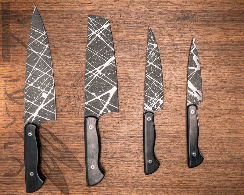 Chef Set - African Blackwood, Mosaic Pins, Smooth