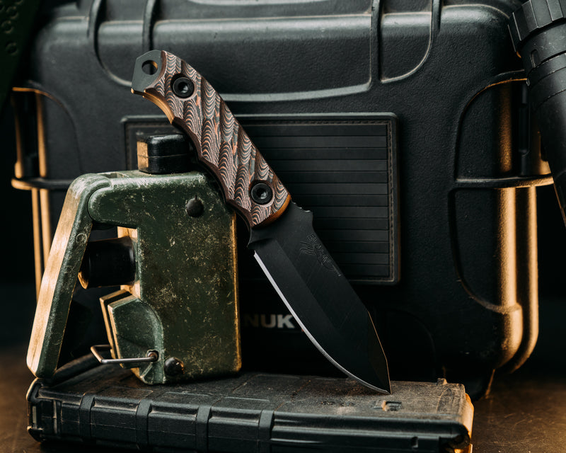 Disaster Cub- Copper Camo Carbon, Armor Black Cerakote, Allen Bolts, Textured Grip