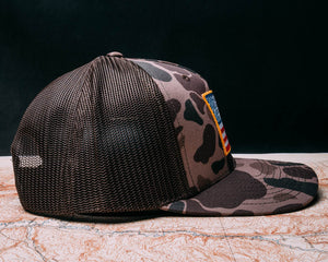 American Flag Duck Camo/Brown snap back