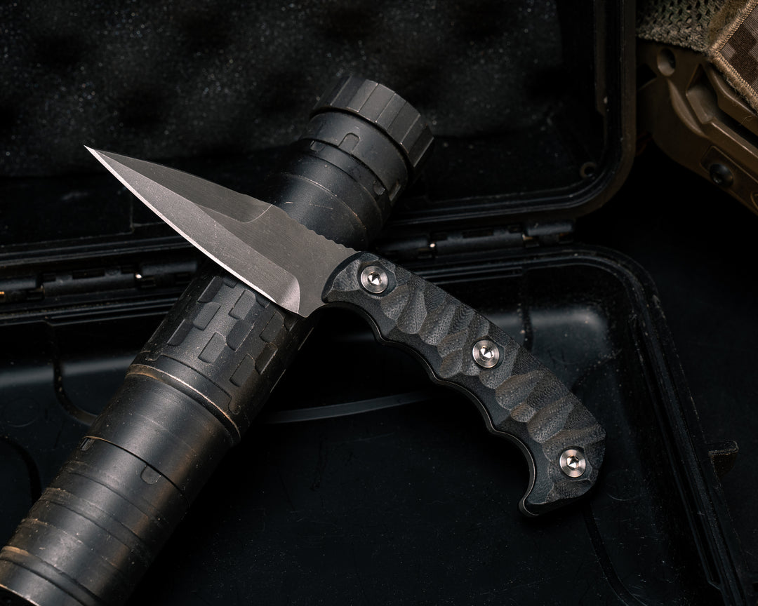 3" HUMINT- Black G10, Allen Bolts, Textured Grip