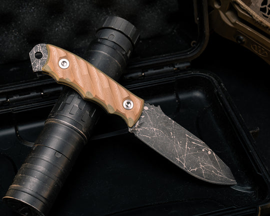 Disaster Jr- OD Green/Coyote G10, Ti Allen Bolts, Textured Grip