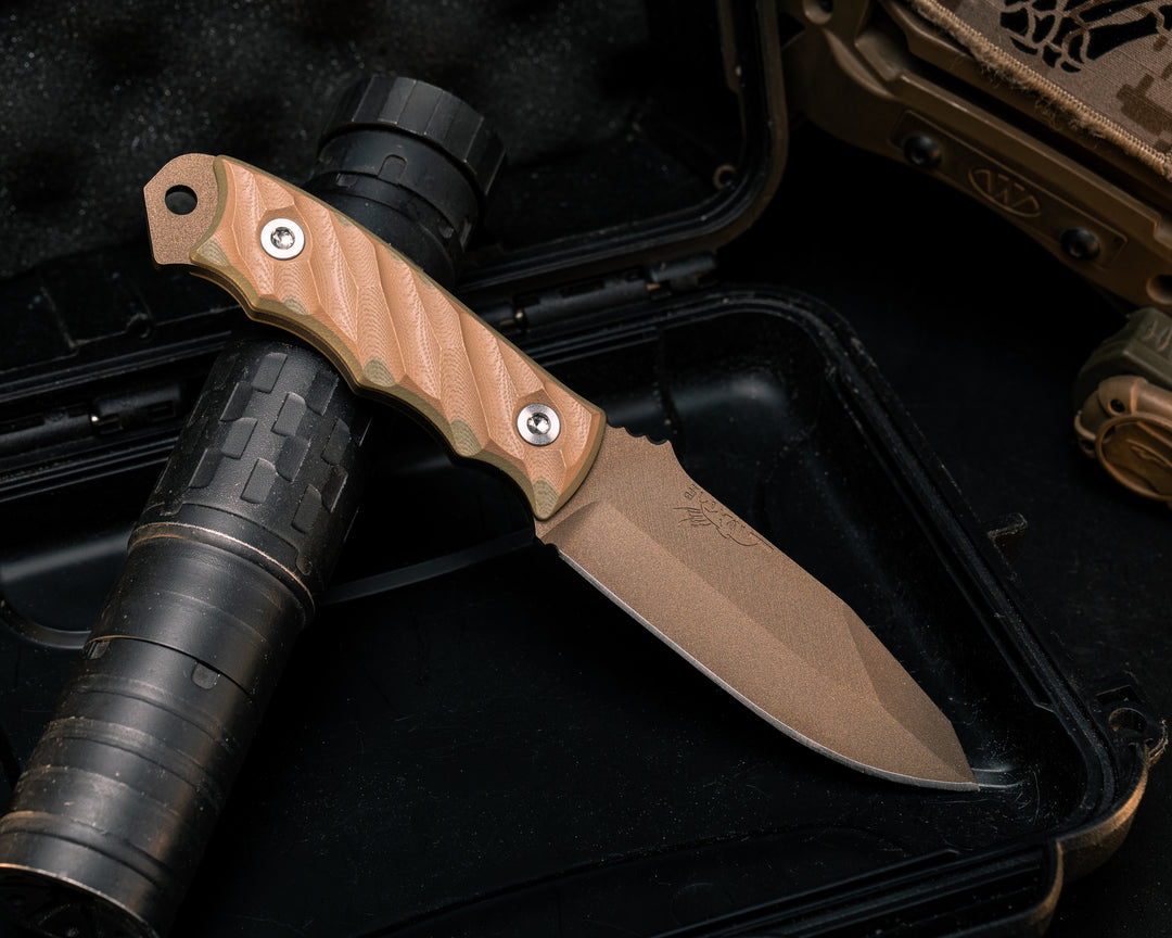 Disaster Jr- OD Green/Coyote G10, Midnight Bronze Cerakote, Ti Allen Bolts, Textured Grip