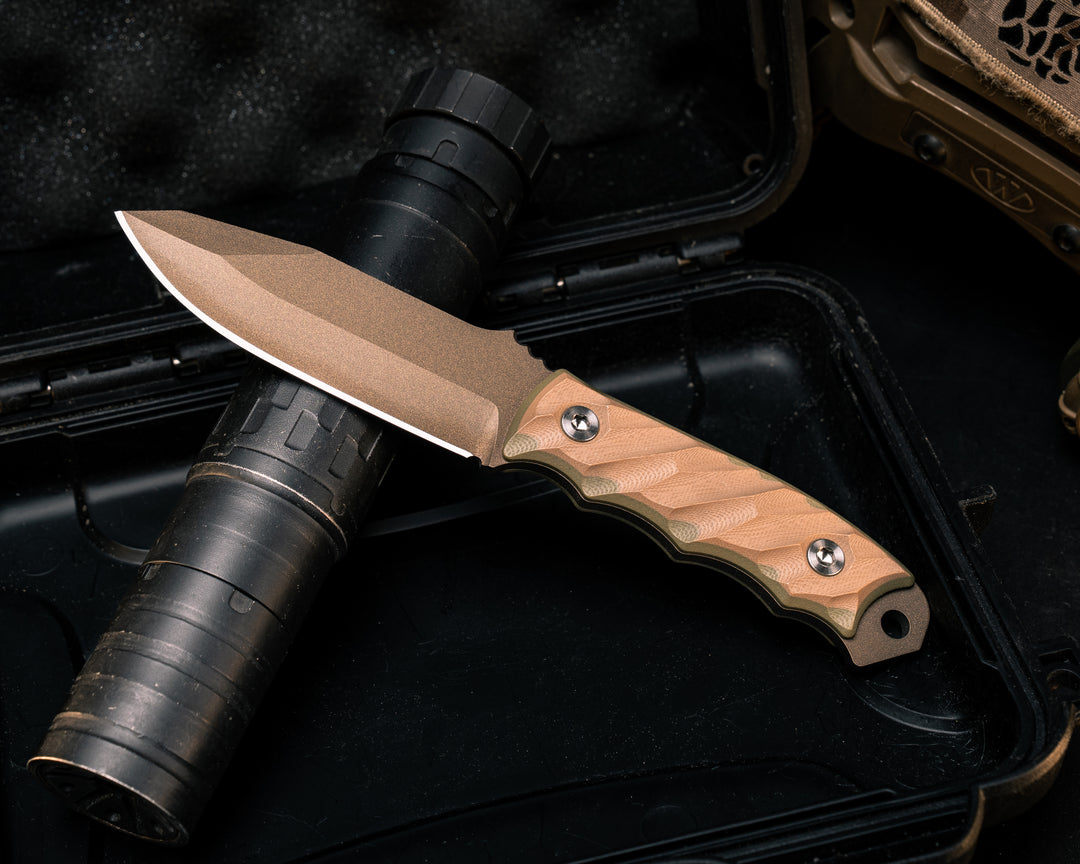 Disaster Jr- OD Green/Coyote G10, Midnight Bronze Cerakote, Ti Allen Bolts, Textured Grip