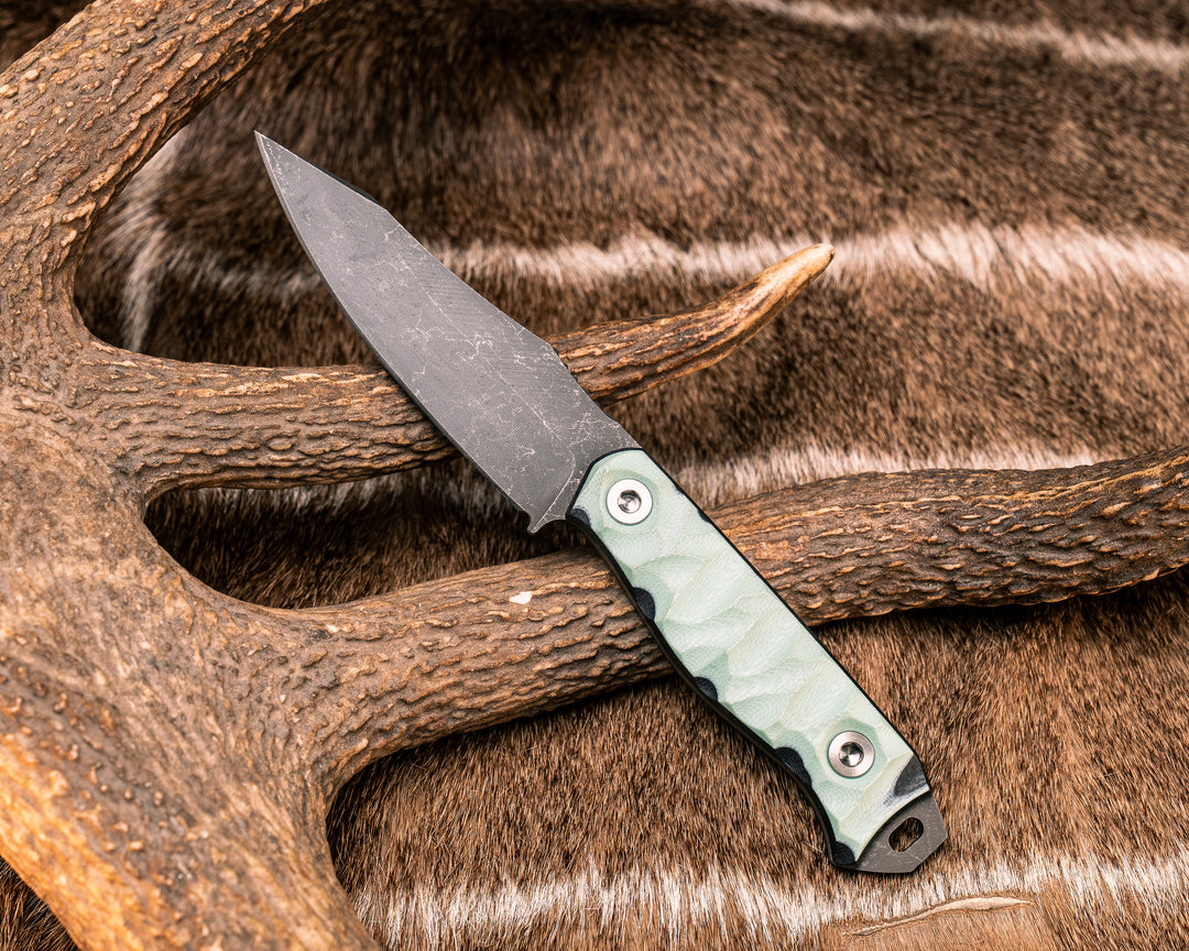 Field Knife Jr- Tiffany Blue/Black G10, Ti Allen Bolts, Textured Grip