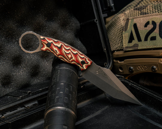 Ringed Tac Tanto- Native G10, CF Pins, Chaos Grip