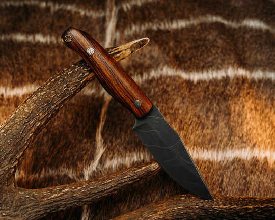 Crow Scalper - Desert Ironwood, Mosaic Pins, Brass Lanyard Pin, Smooth Grip