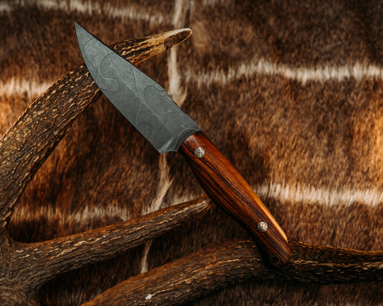 Crow Scalper - Desert Ironwood, Mosaic Pins, Brass Lanyard Pin, Smooth Grip
