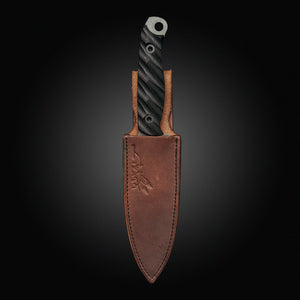 Drop leg sheath (small), tan leather belt loop carry