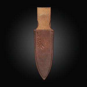 Drop leg sheath (small), tan leather belt loop carry
