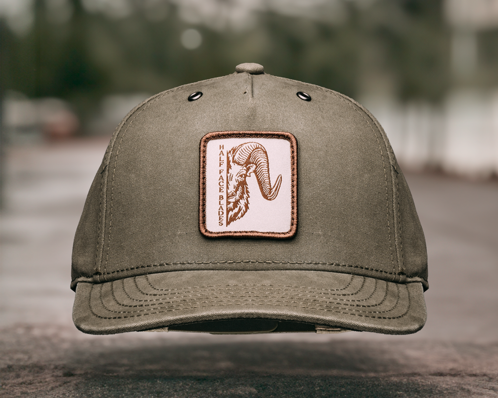 Olive Rams Head HFB Snapback Hat