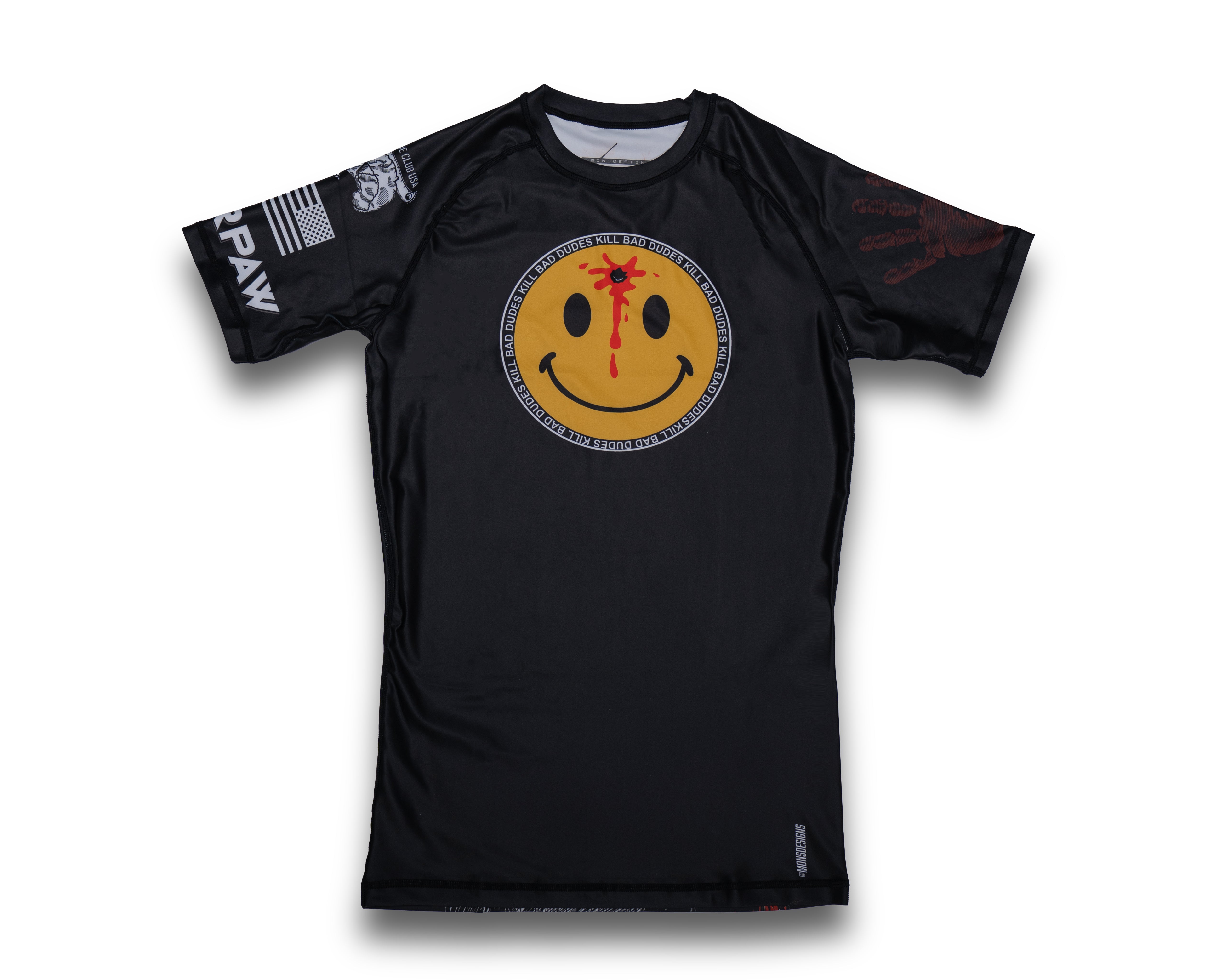 KBD x HFB Rash Guard - Black, Short Sleeve, Warpaw Wine, Canoe