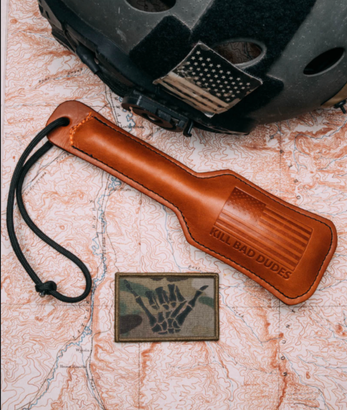 Leather slap jacks KBD flag logo