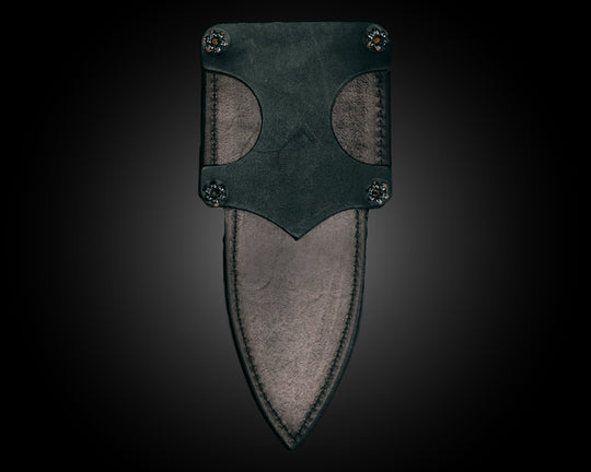 (Black Leather sheath) Disaster Breacher, Widowmaker, Crow Scout, Cavner full, size leather sheath, wider blades, 9"-10" oa, 4-5" blade