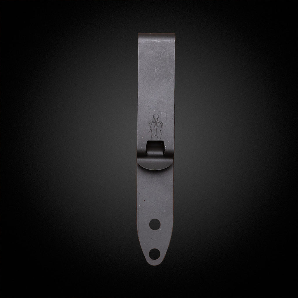 Discreet carry belt clip for spikes and kydex sheaths,