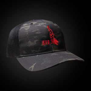 Multicam Black Red HFB Logo Mesh Snap Back