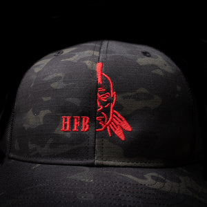 Multicam Black Red HFB Logo Mesh Snap Back