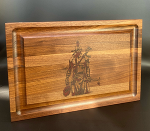 Butcher cutting block, scalper logo red resin
